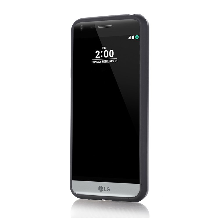Hybrid Case Brushed Plastic + TPU Cover with Card Slot for LG G6 - Dark Blue-3