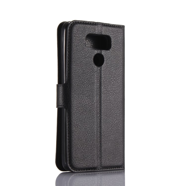 Lychee Skin Leather Wallet Case for LG G6 - Black-4