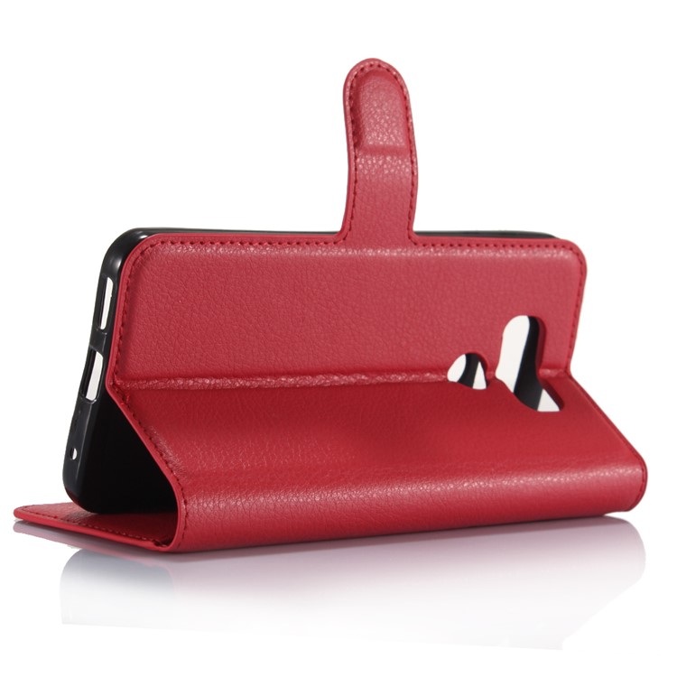 Lychee Skin Leather Wallet Cover Case for LG G6 - Red-5