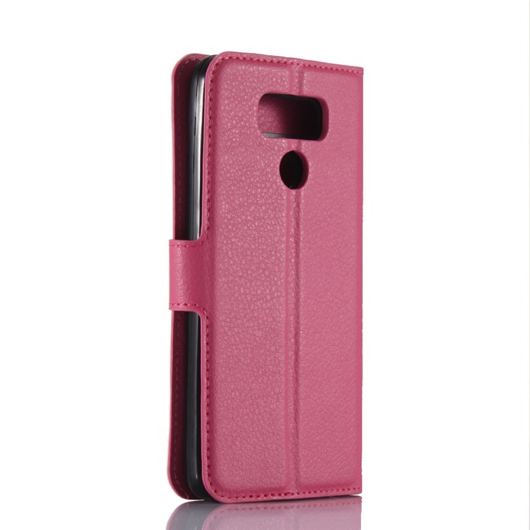 Lychee Skin Magnetic Leather Wallet Case for LG G6 - Rose-4