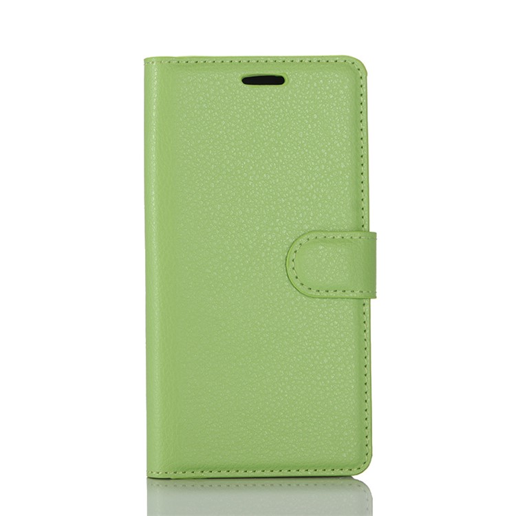 Lychee Skin Wallet Leather Stand Cover for LG G6 - Green-1