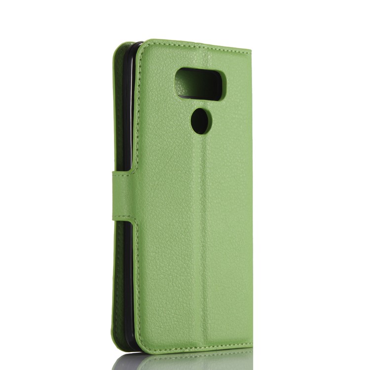 Lychee Skin Wallet Leather Stand Cover for LG G6 - Green-4