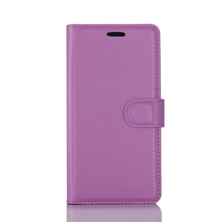 Lychee Skin Stand Leather Wallet Case for LG G6 - Purple-1