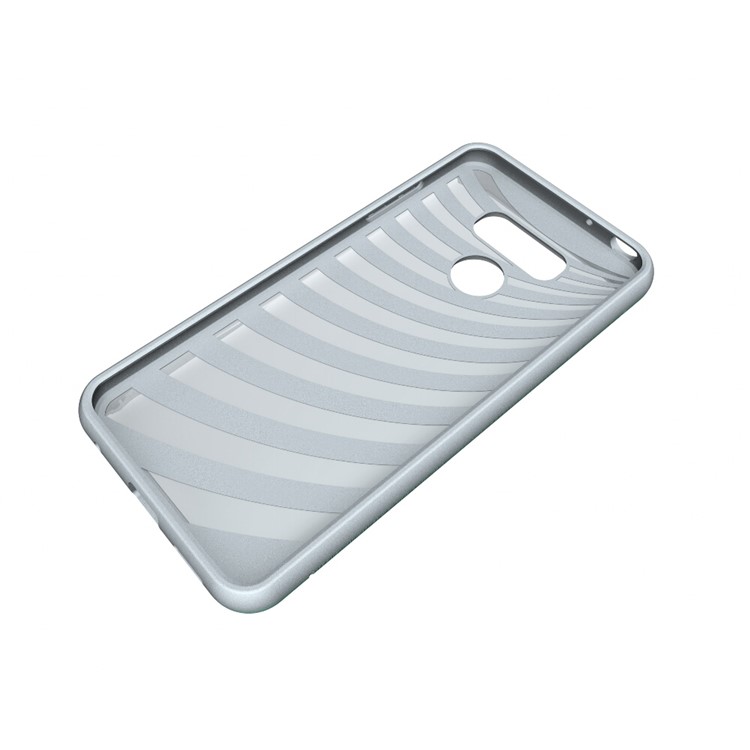 Brushed Plastic + TPU 2-In-1 Mobile Case with Stand Card Slot for LG G6 - Cyan-8
