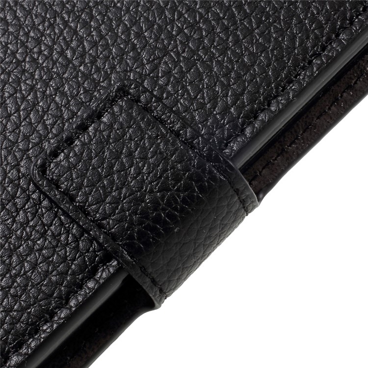 For LG G6 Litchi Grain PU Leather Cell Phone Case Wallet Cover Stand - Black-2