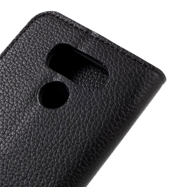 For LG G6 Litchi Grain PU Leather Cell Phone Case Wallet Cover Stand - Black-7