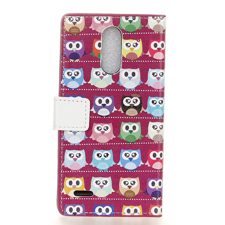 For LG K10 (2017) Pattern Printing Leather Wallet Phone Case - Lovely Little Owls-2