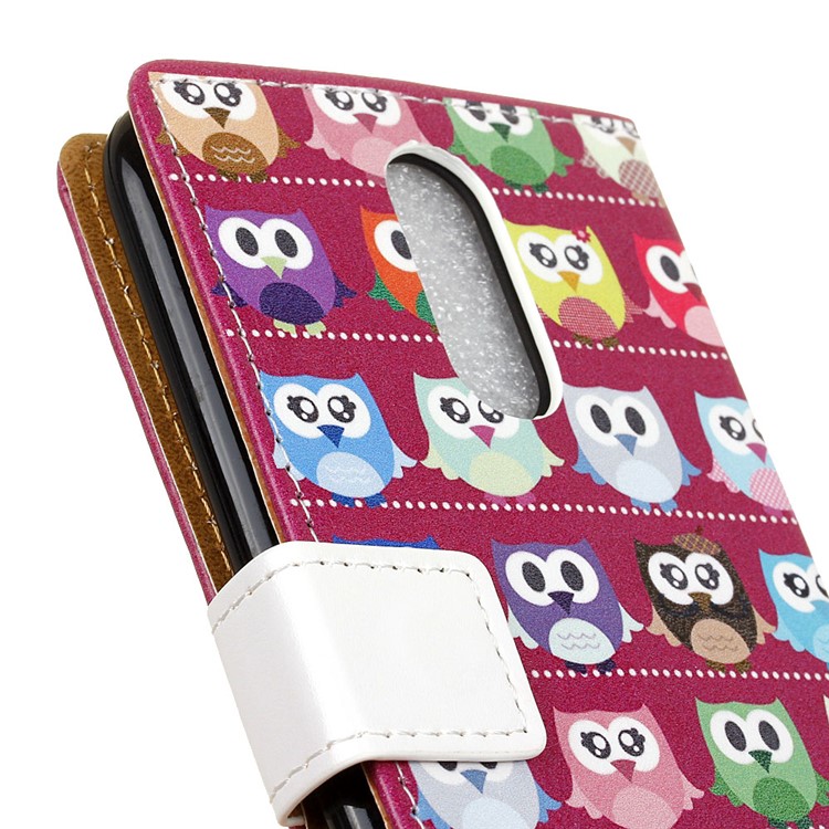 For LG K10 (2017) Pattern Printing Leather Wallet Phone Case - Lovely Little Owls-3