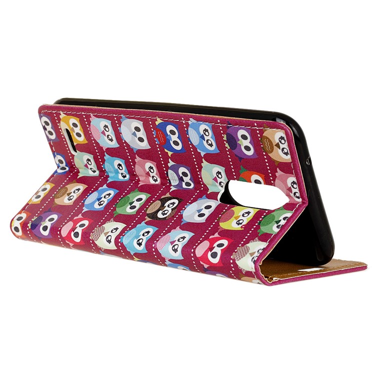 For LG K10 (2017) Pattern Printing Leather Wallet Phone Case - Lovely Little Owls-4