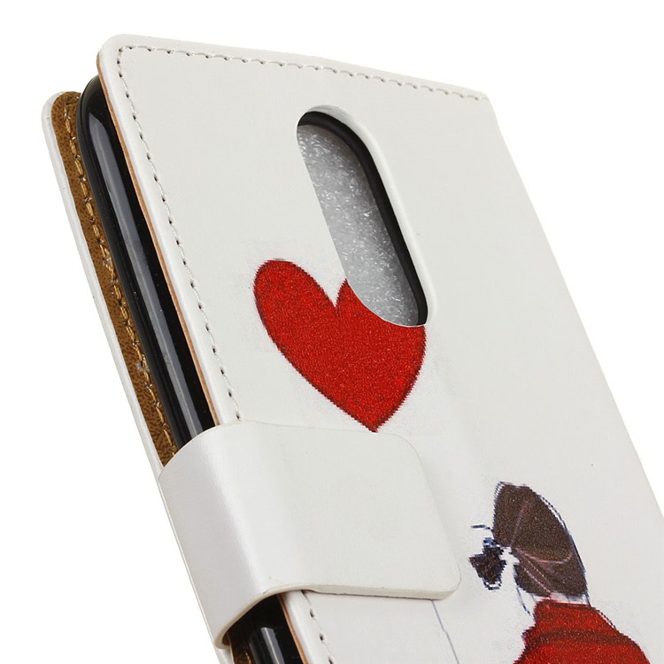 Printing Pattern Leather Wallet Flip Cover for LG K10 (2017) - Girl Holding Heart Balloon-3