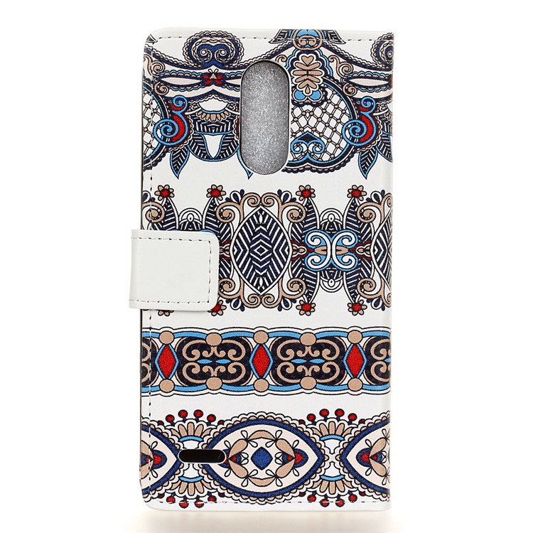 Patterned Leather Wallet Protective Case for LG K10 (2017) - Classic Style Pattern-2