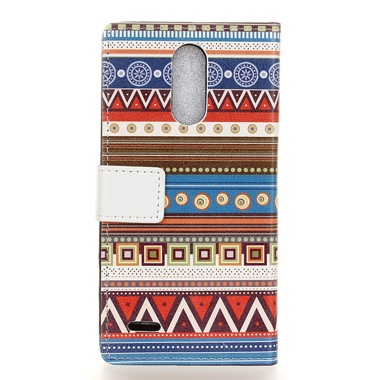 Folio Flip Leather Wallet Card Slots Shell for LG K10 (2017) - Tribal Tribe Pattern-2