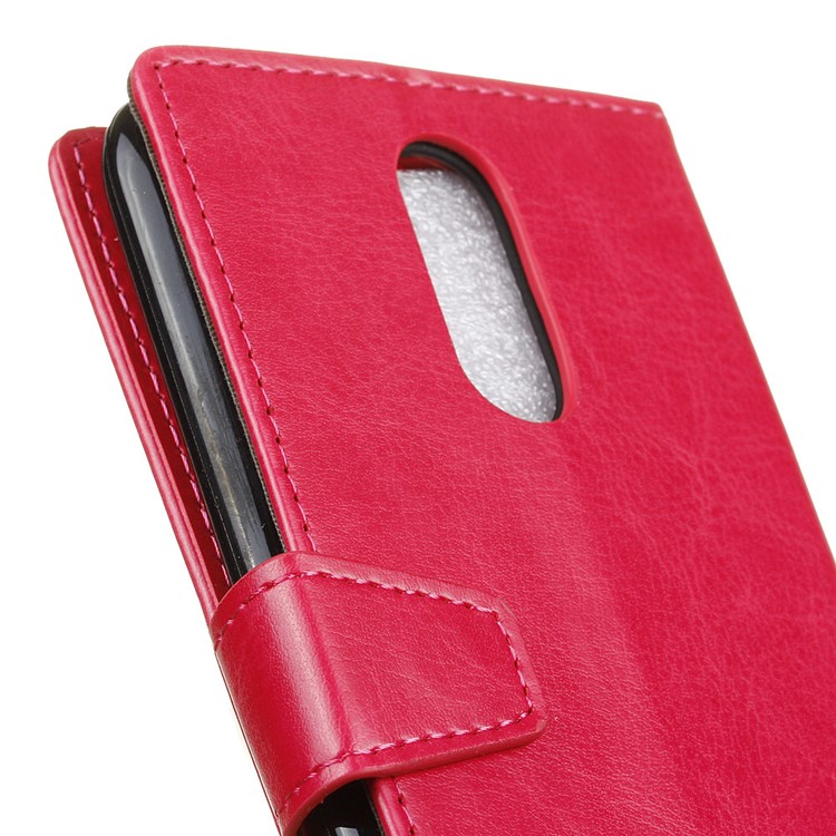 Crazy Horse Wallet Leather Phone Case for LG K10 (2017) - Rose-3