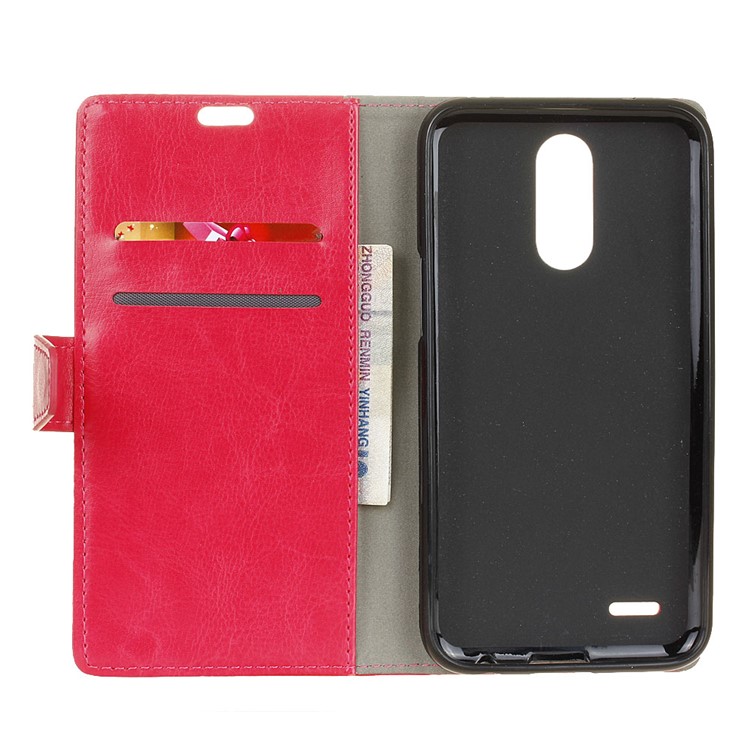 Crazy Horse Wallet Leather Phone Case for LG K10 (2017) - Rose-5