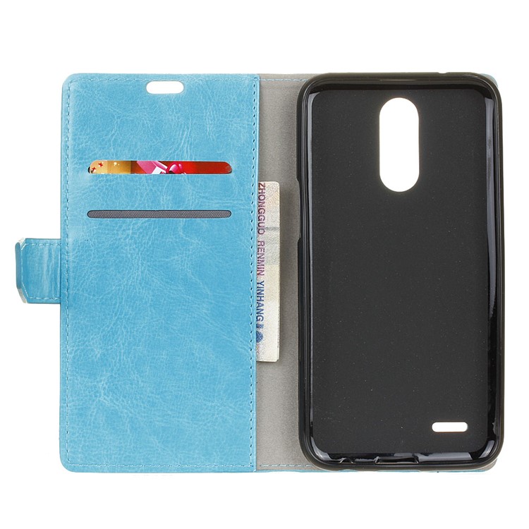 Crazy Horse Magnetic Leather Stand Case for LG K10 (2017) - Blue-5