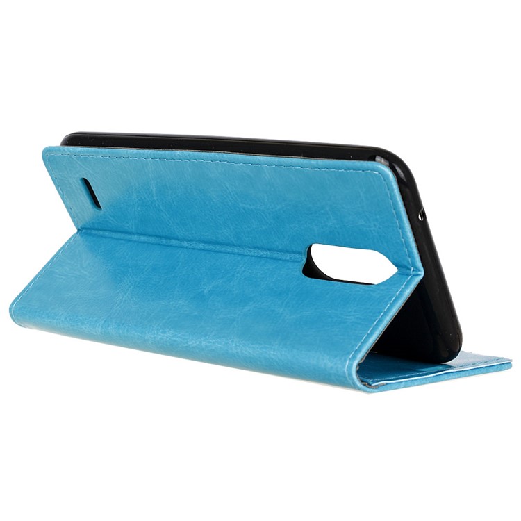 Crazy Horse Magnetic Leather Stand Case for LG K10 (2017) - Blue-7