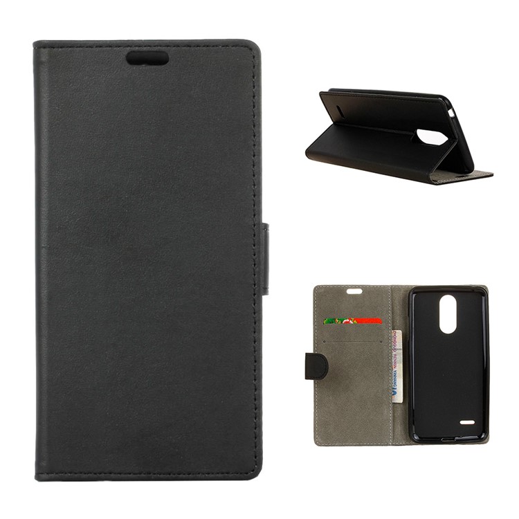 Wallet Leather Stand Case for LG Aristo LV3 MS210 / K8 2017 M200N - Black-1