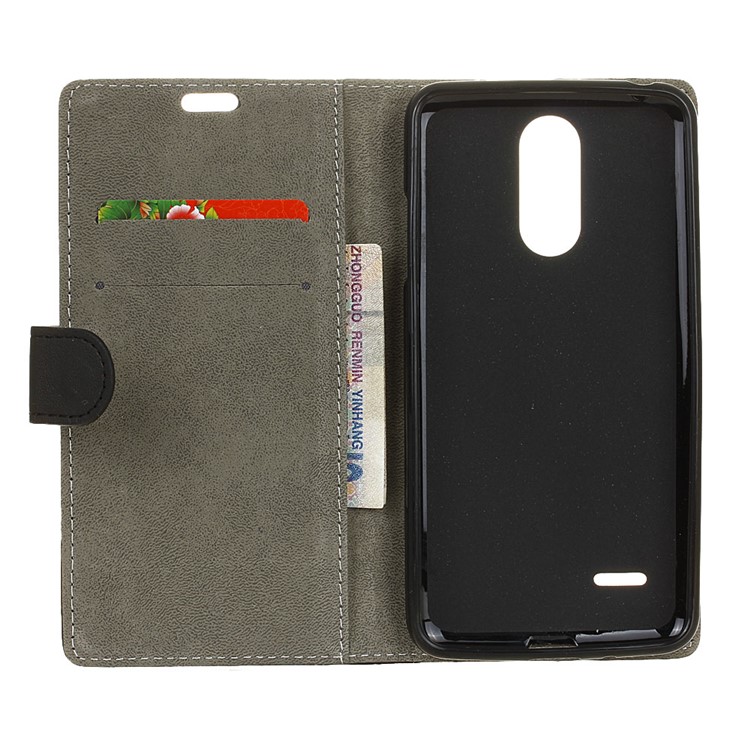 Wallet Leather Stand Case for LG Aristo LV3 MS210 / K8 2017 M200N - Black-6