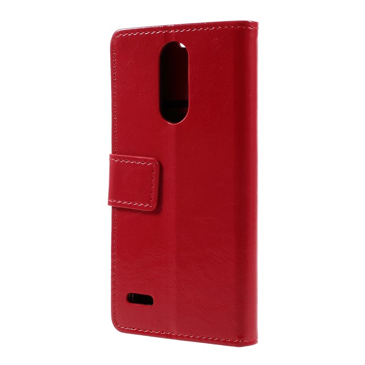 Crazy Horse PU Leather Wallet Phone Cover for LG K4 (2017) EU Version - Red-3