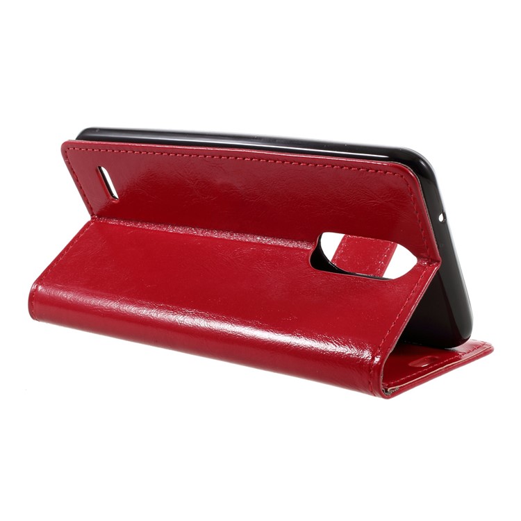 Crazy Horse PU Leather Wallet Phone Cover for LG K4 (2017) EU Version - Red-5