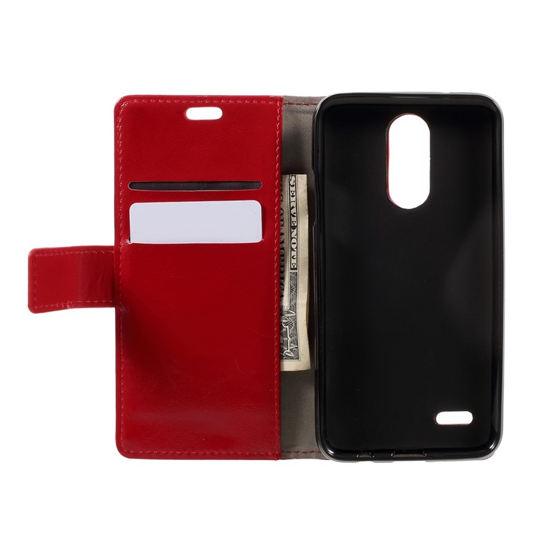 Crazy Horse PU Leather Wallet Phone Cover for LG K4 (2017) EU Version - Red-6