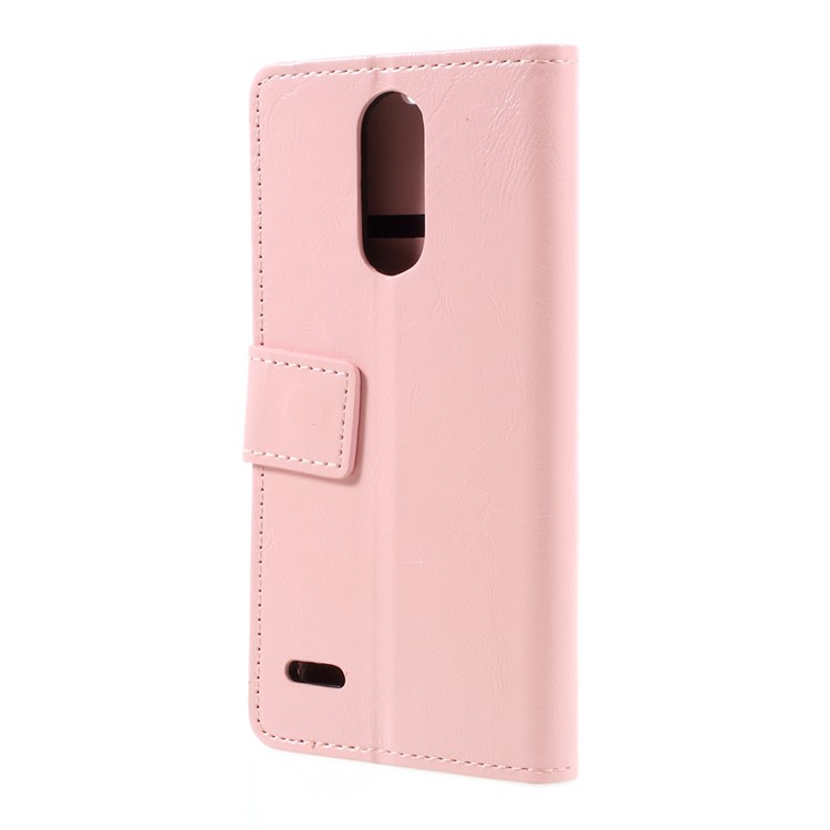 Crazy Horse Stand Wallet Leather Mobile Case for LG K4 (2017) EU Version - Pink-3