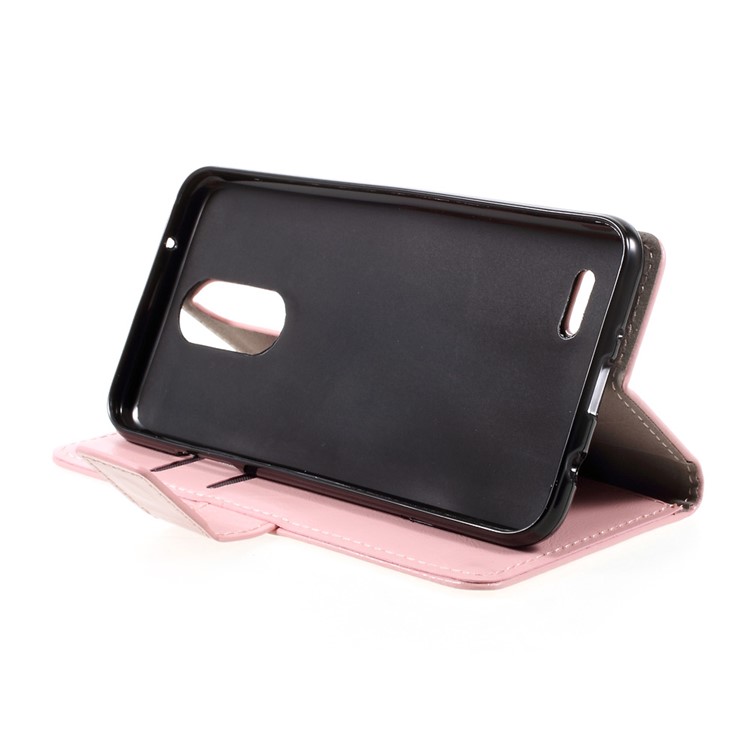 Crazy Horse Stand Wallet Leather Mobile Case for LG K4 (2017) EU Version - Pink-4