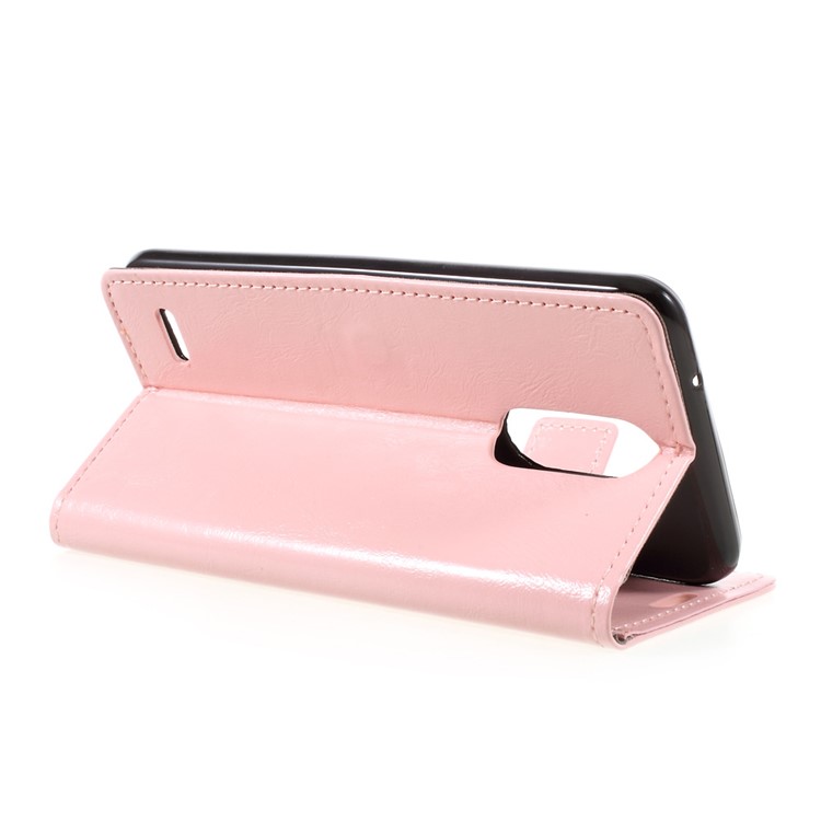 Crazy Horse Stand Wallet Leather Mobile Case for LG K4 (2017) EU Version - Pink-5