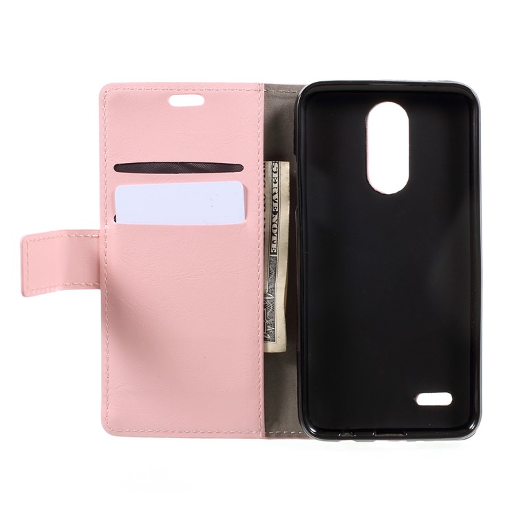 Crazy Horse Stand Wallet Leather Mobile Case for LG K4 (2017) EU Version - Pink-6