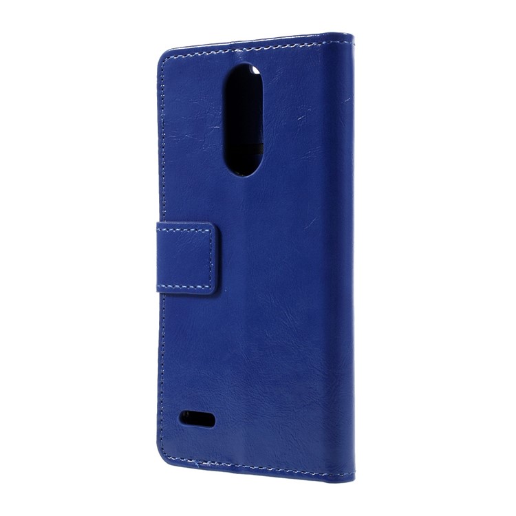 Crazy Horse Wallet Stand Leather Mobile Casing for LG K4 (2017) EU Version - Blue-3