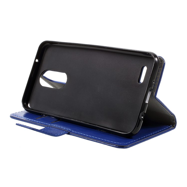 Crazy Horse Wallet Stand Leather Mobile Casing for LG K4 (2017) EU Version - Blue-4