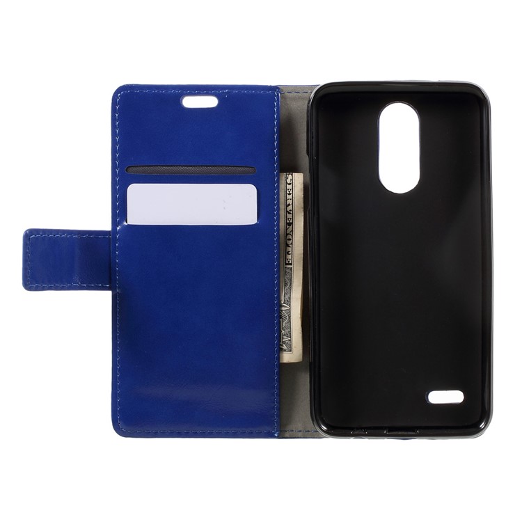Crazy Horse Wallet Stand Leather Mobile Casing for LG K4 (2017) EU Version - Blue-6