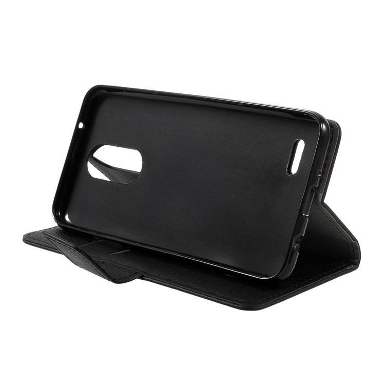 For LG K4 (2017) EU Version Flip Stand Wallet PU Leather Case Accessory - Black-4