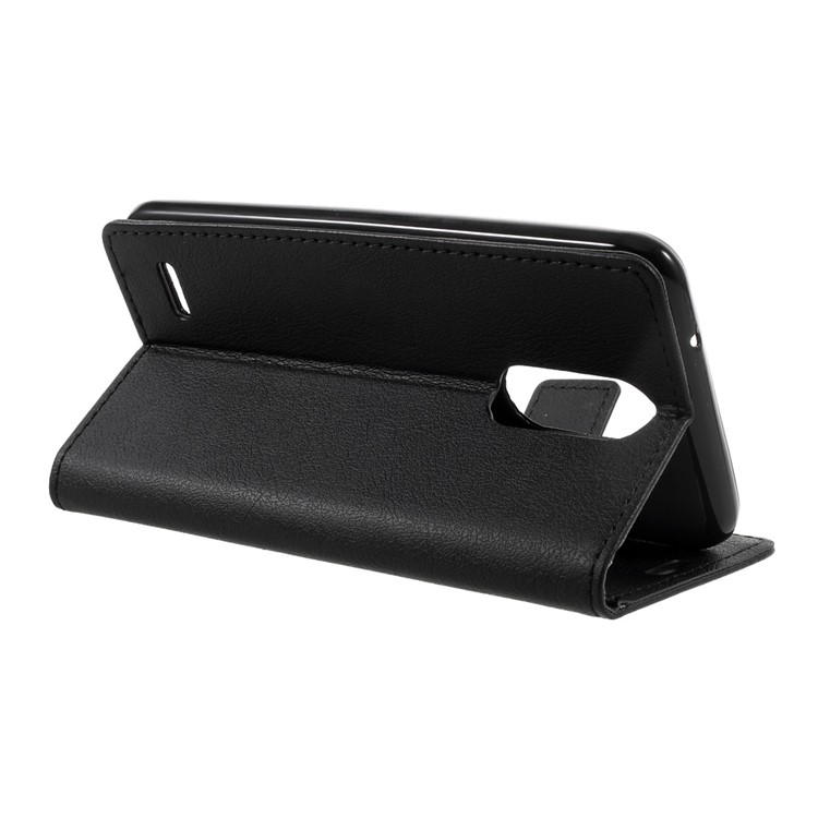 For LG K4 (2017) EU Version Flip Stand Wallet PU Leather Case Accessory - Black-5