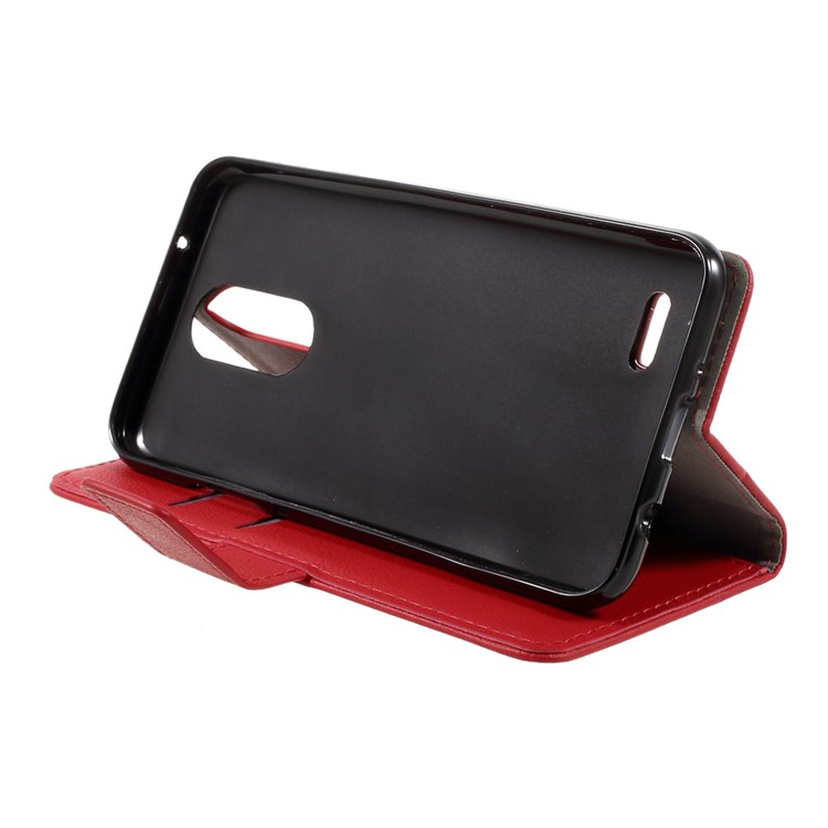 Stand PU Leather Wallet Phone Cover for LG K4 (2017) EU Version - Red-4