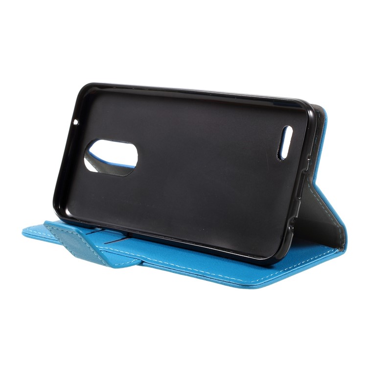Stand Wallet PU Leather Case Phone Accessory for LG K4 (2017) EU Version - Blue-4