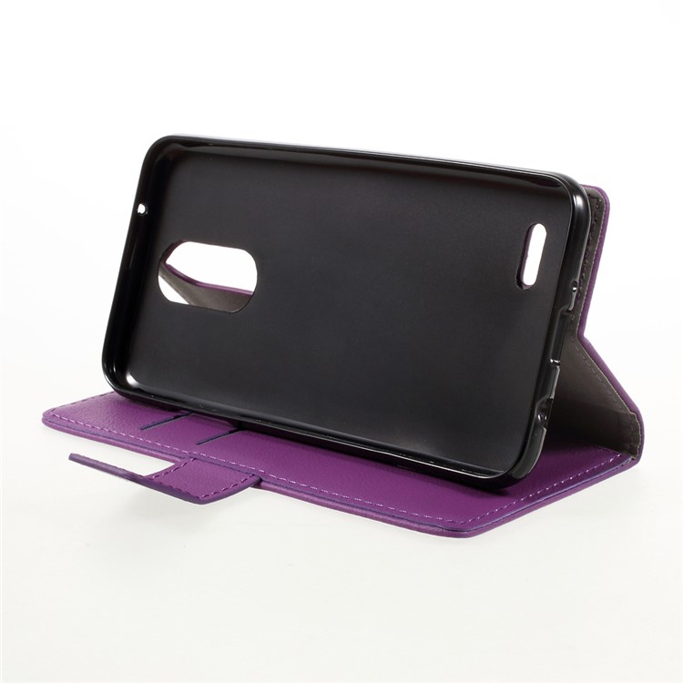Flip Stand Leather Wallet Case Shell for LG K4 (2017) EU Version - Purple-4