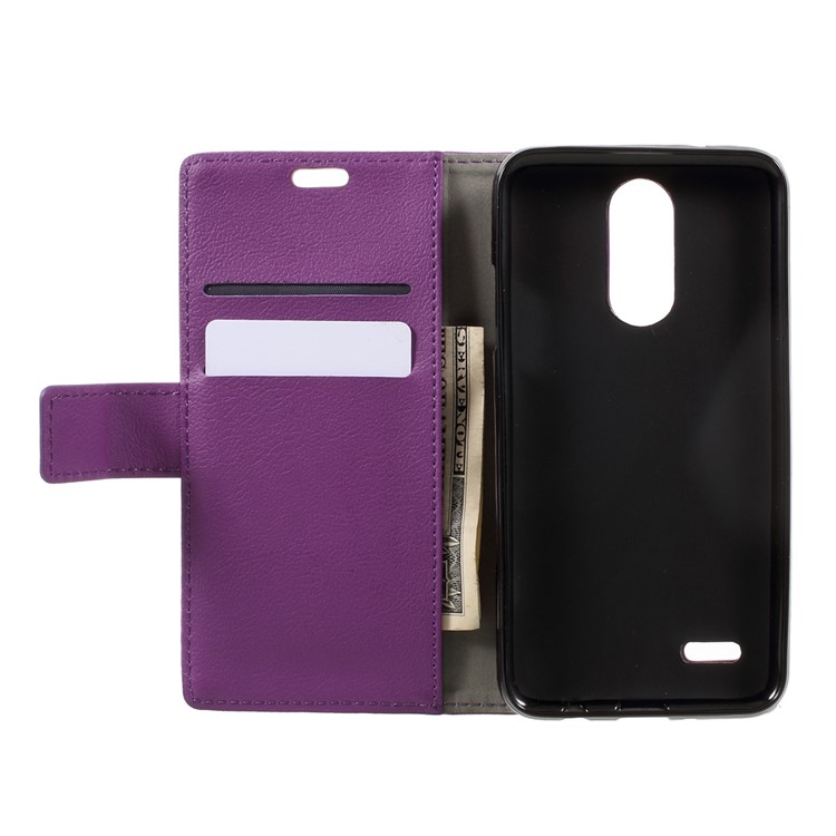 Flip Stand Leather Wallet Case Shell for LG K4 (2017) EU Version - Purple-6