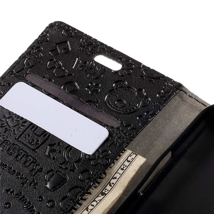For LG K4 (2017) Cartoon Graffiti Stand Wallet PU Leather Phone Case - Black-7