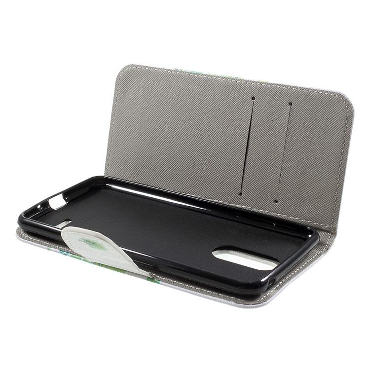Leather Stand Card Slots Patterned Case for LG K4 (2017) - Green Tree-5