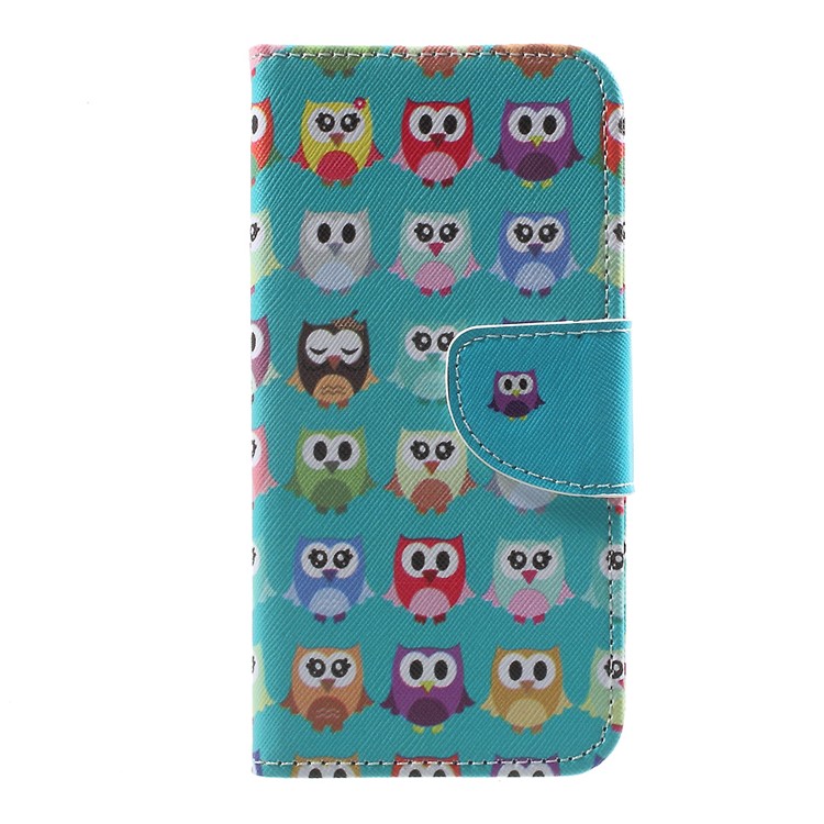 Leather Stand Card Slots Case with Pattern Printing for LG K4 (2017) EU Version - Cute Mini Owls-3