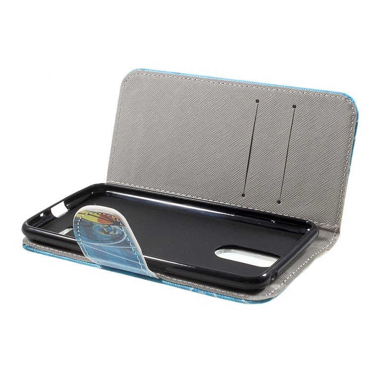 Printing Pattern Leather Wallet Case for LG K4 (2017) EU Version - Blue Butterfly-5