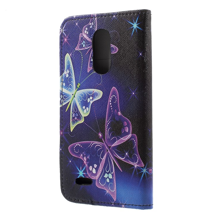 Pattern Printing Leather Wallet Cover Mobile Accessory for LG K4 (2017) EU Version - Vivid Butterflies-2