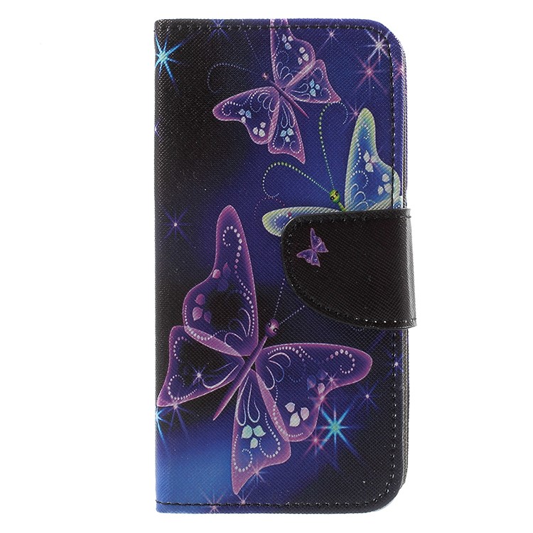 Pattern Printing Leather Wallet Cover Mobile Accessory for LG K4 (2017) EU Version - Vivid Butterflies-3