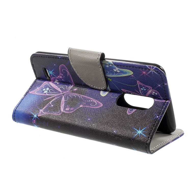Pattern Printing Leather Wallet Cover Mobile Accessory for LG K4 (2017) EU Version - Vivid Butterflies-4