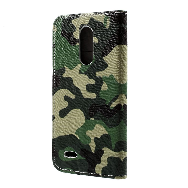 Pattern Printing Leather Folio Case with Card Slots for LG K4 (2017) EU Version - Camouflage Pattern-2