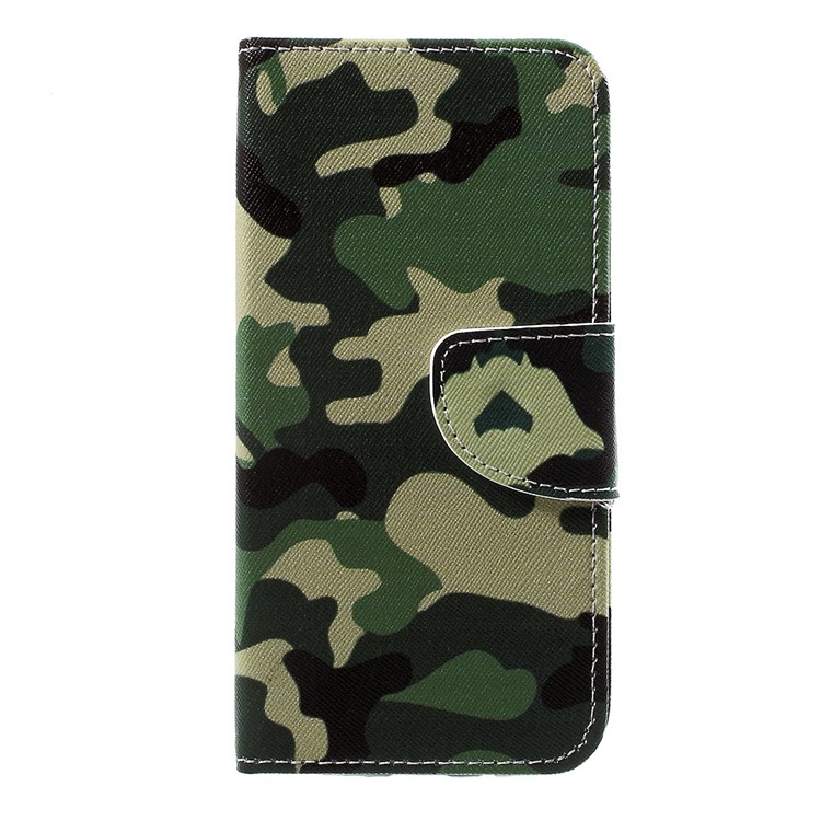 Pattern Printing Leather Folio Case with Card Slots for LG K4 (2017) EU Version - Camouflage Pattern-3