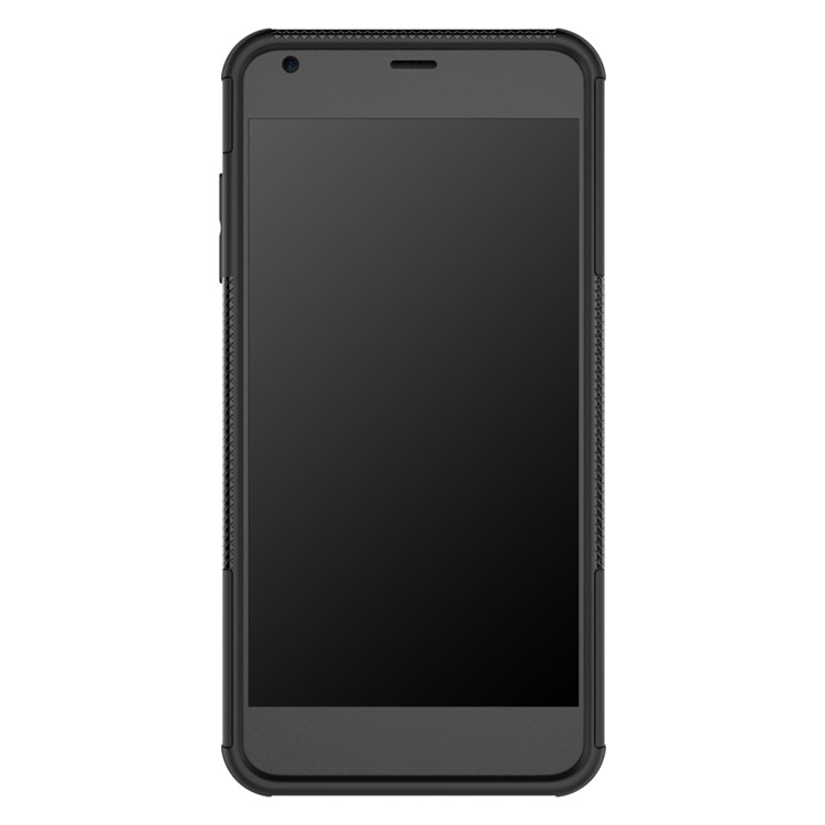 Tyre Pattern Kickstand 2-In-1 Cell Phone Case PC + TPU for LG G6 - Black-5