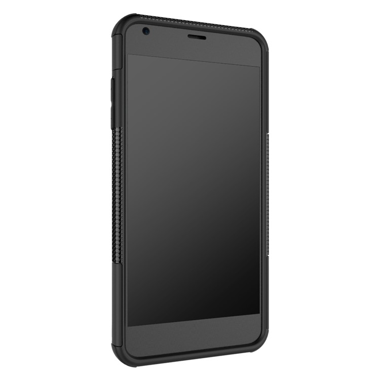 Tyre Pattern Kickstand 2-In-1 Cell Phone Case PC + TPU for LG G6 - Black-6