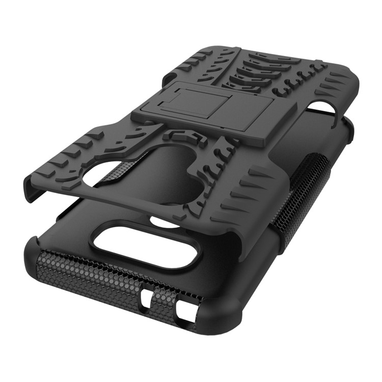 Tyre Pattern Kickstand 2-In-1 Cell Phone Case PC + TPU for LG G6 - Black-7